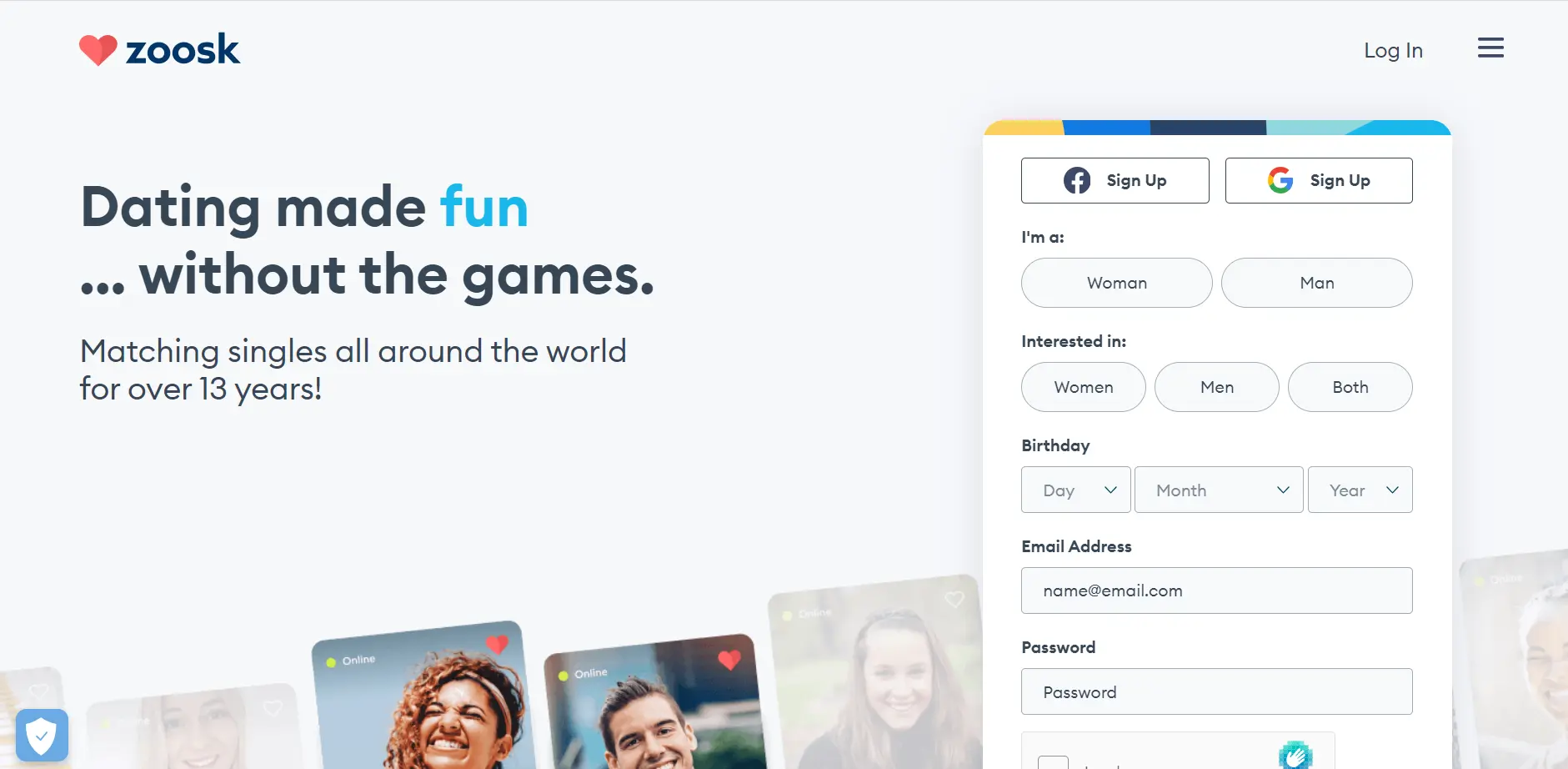 Zoosk Website Screenshot